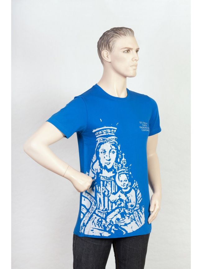 T-shirt com imagem da Madonna della Creta impresso na parte dianteira