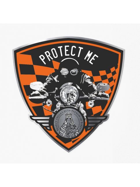 Triangle sticker with biker black/orange
