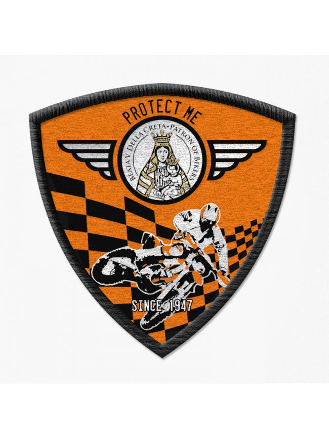 Patch triangolare motocross nero/arancione